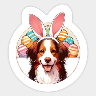 Nederlandse Kooikerhondje's Easter Fun with Bunny Ears Sticker